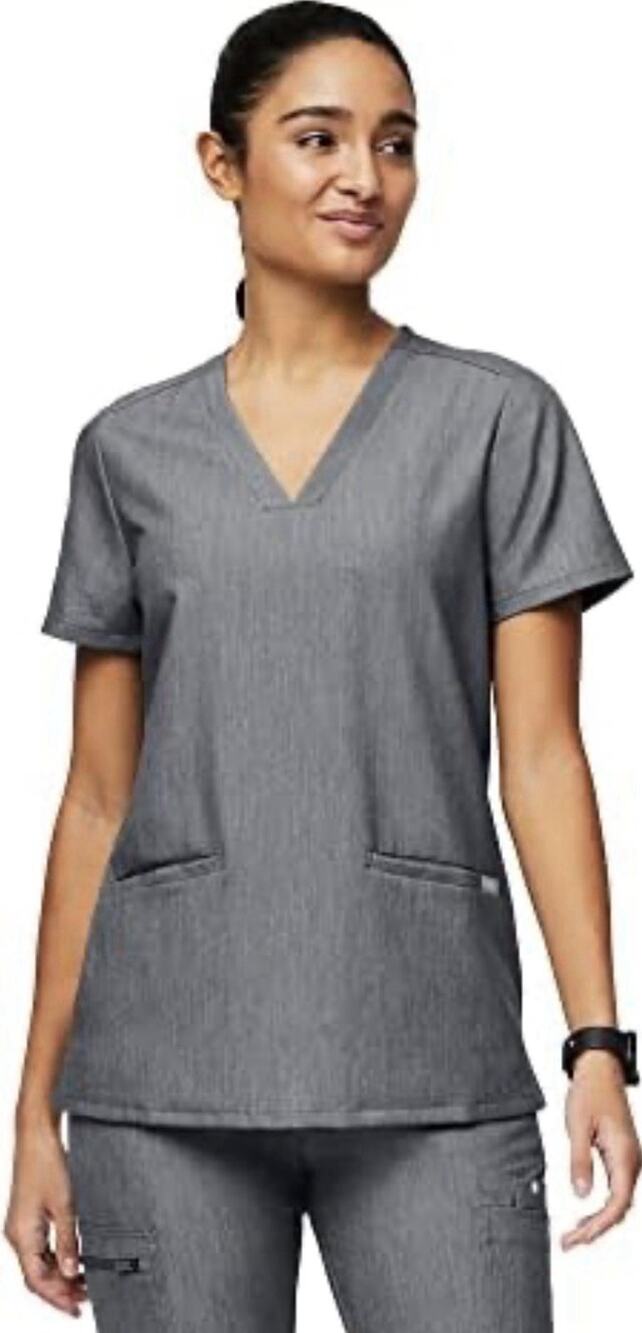 FIGS Casma Graphite Gray 3-Pocket Scrub Top FW1100 Women's Size SMALL